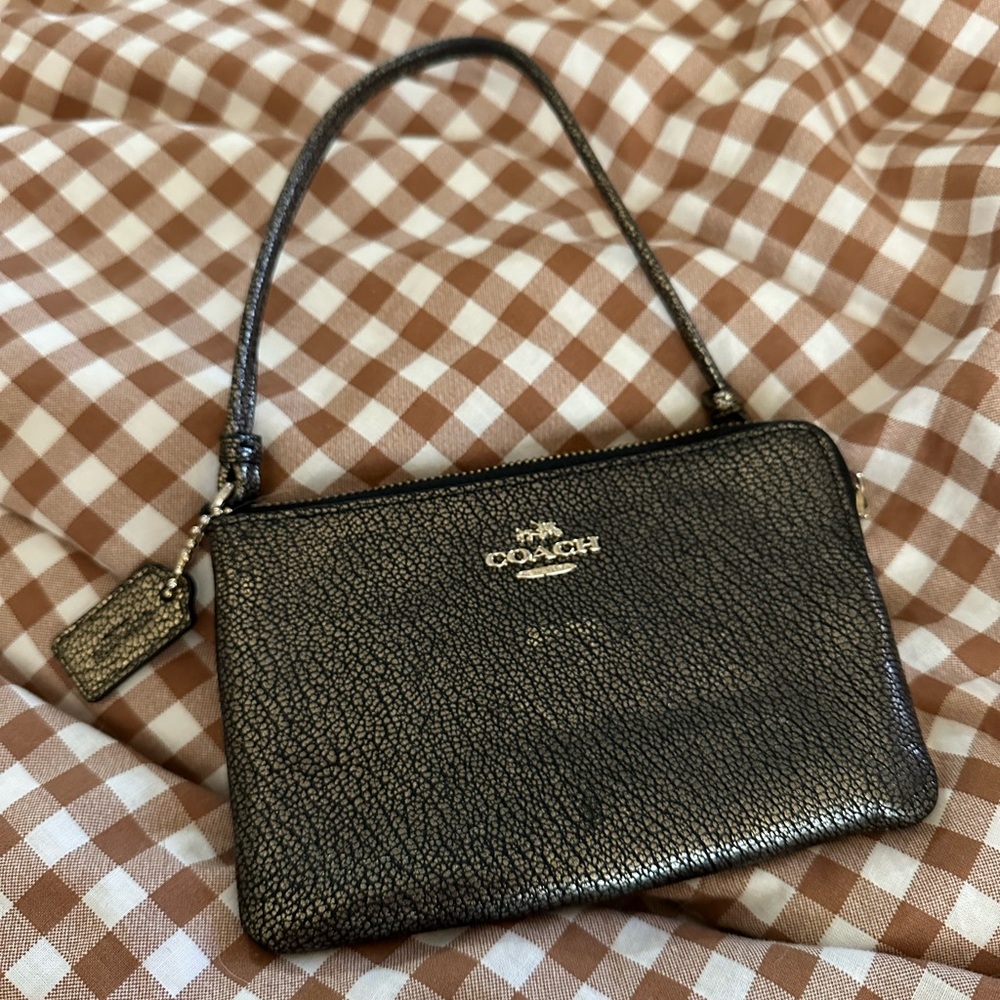 Coach Black and Gold Wristlet